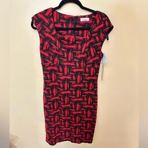 Calvin Klein red and black dress size 4